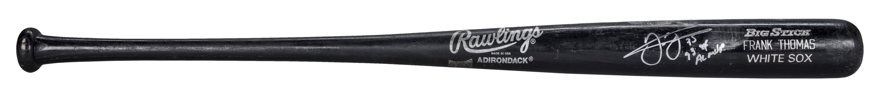 1996 Frank Thomas Game Used and Signed Adirondack Rawlings Bat - Heavy Use and Perfect 10 (PSA/DNA GU 10)